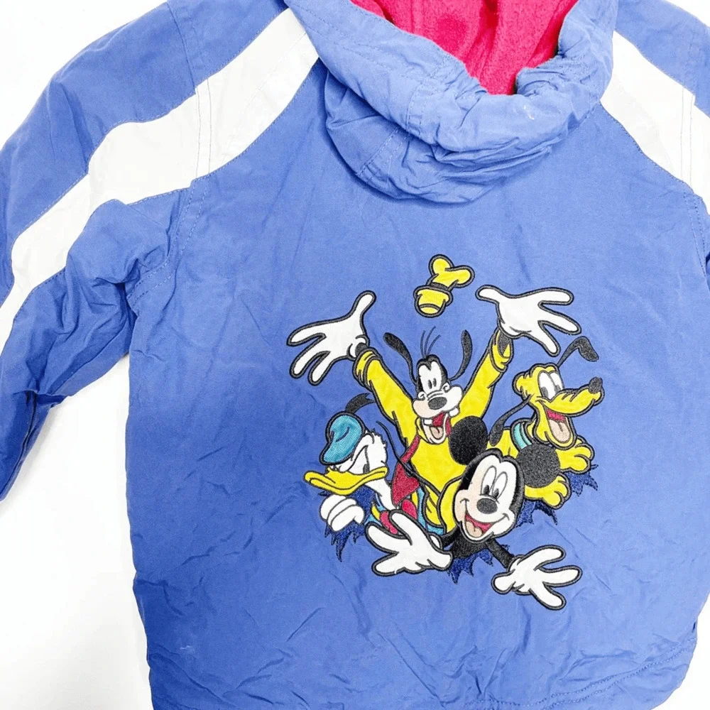 Disney Disneyland Fleece windbreaker hooded jacket hooded Mickey mouse XS 4-5